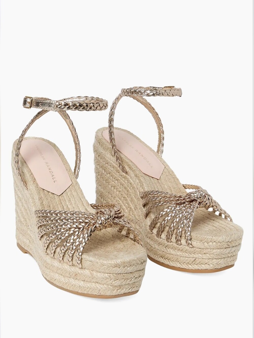 Loeffler Randall Pamela Mignon 130MM Knot Wedge Sandals, Size 8